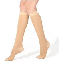 Sheer Compression Socks 15-20 mmHg Support Stockings Hose  L/XL Nude