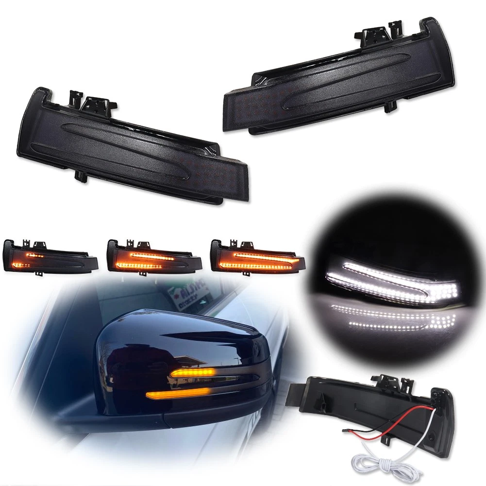 For Mercedes W204 W212 W221 Switchback LED Side Mirror Light w/Sequential Signal