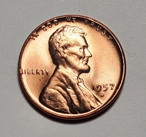 1957 D LINCOLN WHEAT PENNY UNC #C10621