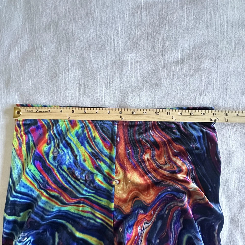 BlackMilk Leggings Womens 2XL Multicolor Marble Swirl Loungewear Velour Fitness - Image 3 of 4