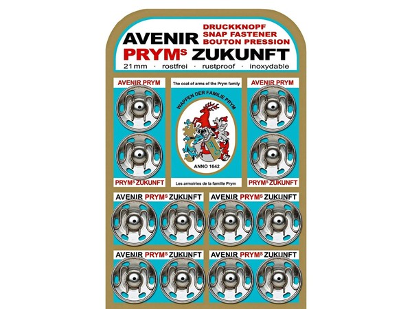 Prym 341222 AnnäH-DruckknöPfe Messing Ø 21Mm Silberfarbig - 12 StüCk-image