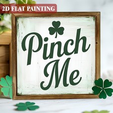 Lucky Irish Decoration Wooden Plaque Pinch Me Clover Art For St Patricks Day