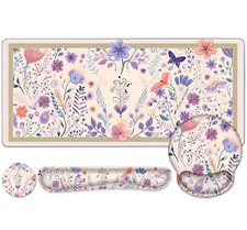 Cute Desk Mat, 4in1 Large Mouse Pad with Wrist Rest, Desk Matt for Desktop, D...