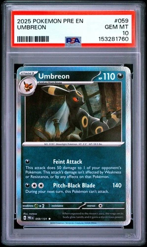 2025 POKEMON PRE EN-PRISMATIC EVOLUTIONS #059 UMBREON PSA 10