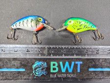 Lot of 2 Mann's Vintage Loud Mouth II Double Stamp:Fire Tiger Crs, Blue Crs Shad