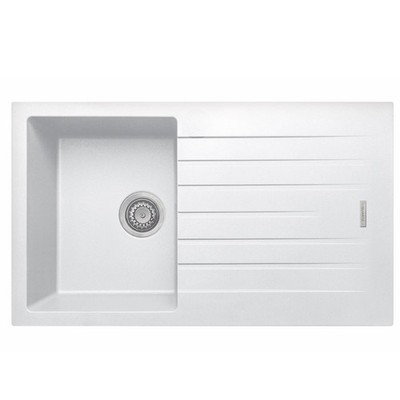Liquida LG860WH 1.0 Becken weiß Granit Wendeeinsatz Küchenspüle 860x500mm