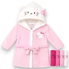 Hello Kitty Infant Girls' Cozy Hooded Plush Fleece Bathrobe &  Washcloth Set O/S