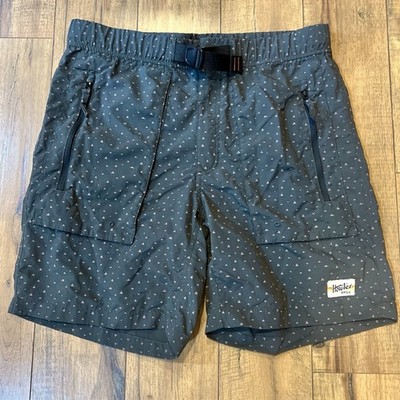 Howler Bros 8'' Inseam Nylon Hiking Shorts w/ Belt Mens Sz 35 Diamond Pattern