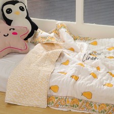 Handmade Cotton Quilt Printed Reversible Bedding Blanket Twin Queen King Throw