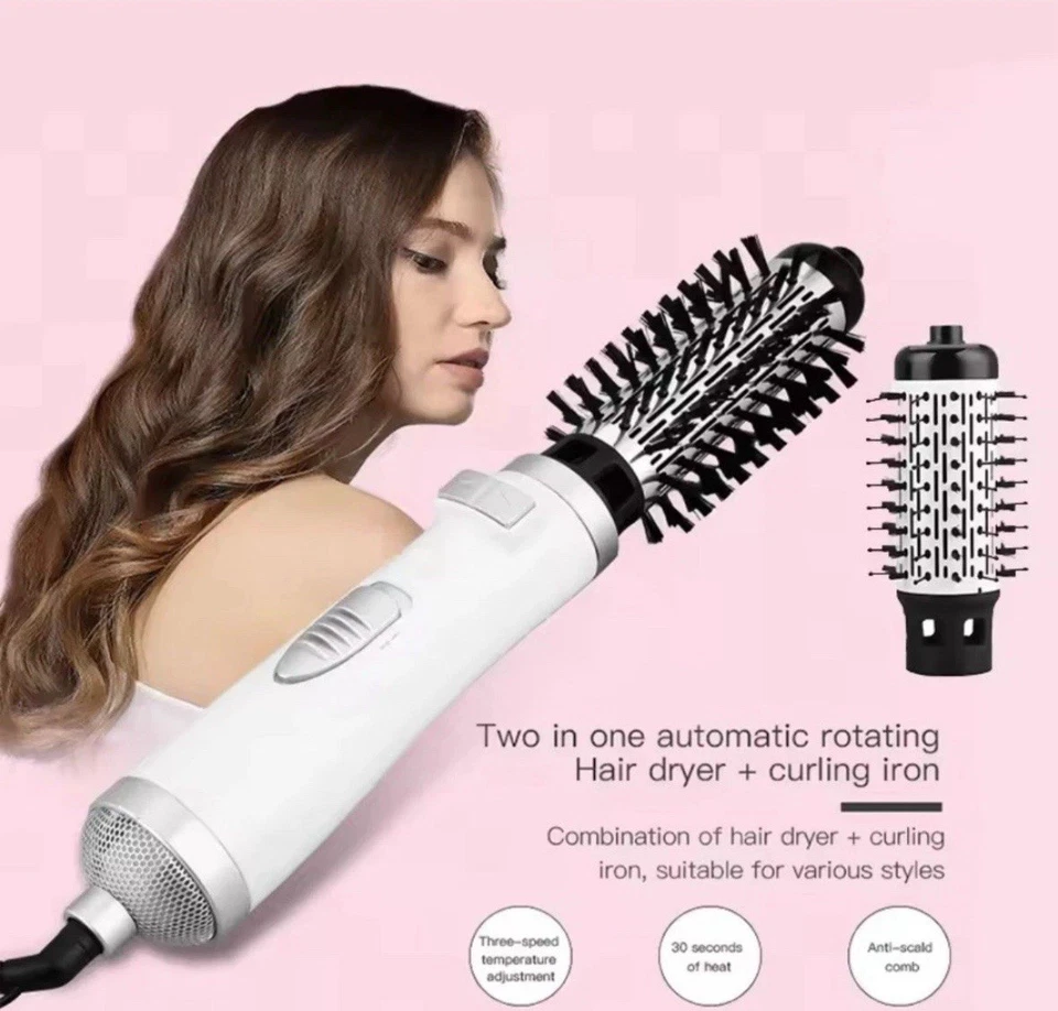 Air Styler 2 in 1 Haartrockner rund groß heiß Bürste rotierend Luftstrom leicht schnelltrocknend - Bild 3 von 4