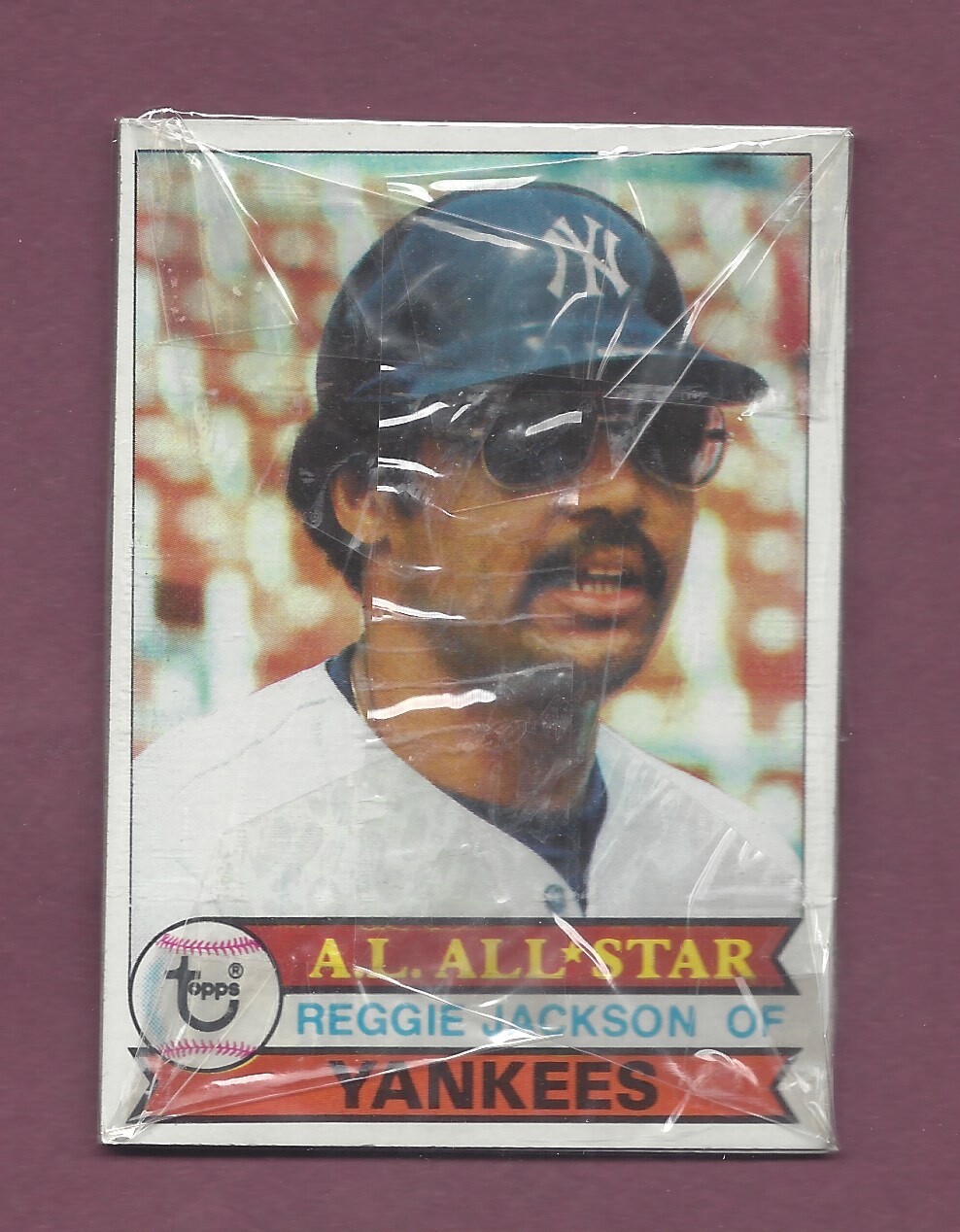 1979 TOPPS NEW YORK YANKEES BURGER KING CELLO PACK REGGIE JACKSON SHOWING V762