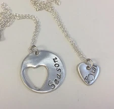 Mother Daughter Sterling Silver Necklace - Personalized with Names - Unique Gift