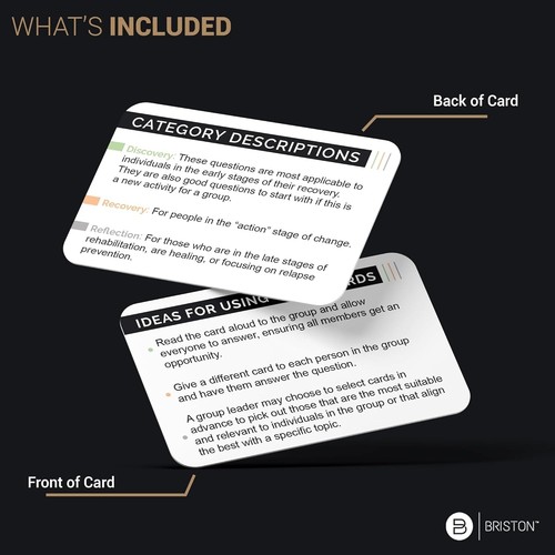 200 Durable Addiction Recovery Conversation Cards for Therapy & Self-Reflection - Picture 8 of 10