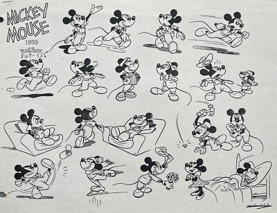 MICKEY MOUSE 1959 Models DISNEY ANIMATION Research PHOTOCOPY | eBay