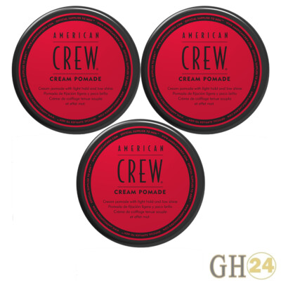 3x American Crew Cream Pomade 85g