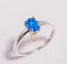 Dainty Opal Ring 925 Sterling Silver Wedding Engagement Rings Jewelry for Women