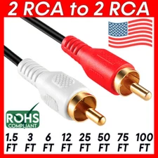 2 RCA Audio Cable Dual RCA Stereo Speaker Cord 2 RCA Male Lead TV Amplifier