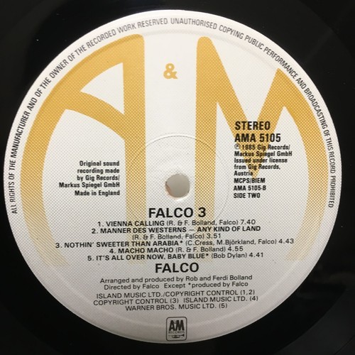 FALCO / 3 UK PRESSING LP W/ HYPE STICKER - Picture 6 of 6