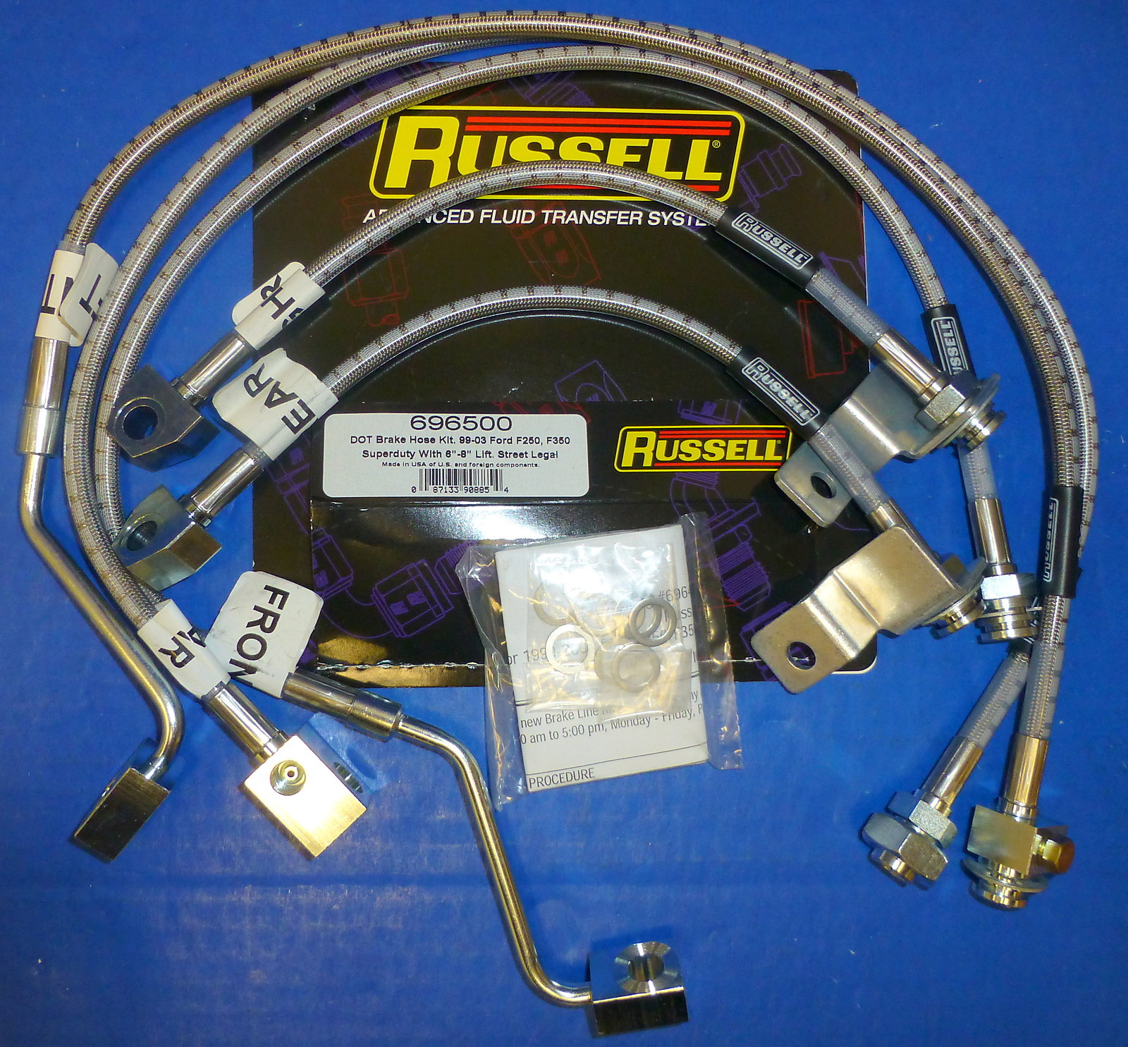 Russell 696500 Brake Line Hose Kit Ford F250 F350 Super Duty Excursio 6