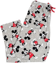 Official Disney Classic Mickey Mouse Gray Comfy Lounge Pants 