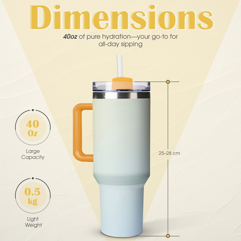 Image result for Thermal Insulated 40oz Tumbler with Handle & Lid Keeps Drinks Hot 12H ...