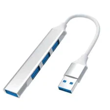 4-Port USB 2.0/3.0 Hub | Aluminum Alloy Multiport Adapter with USB-A & USB-C