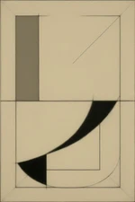 Large Abstract Painting 2x3' Earthtone 4 Geometric Demrin Fine Art Original NEW