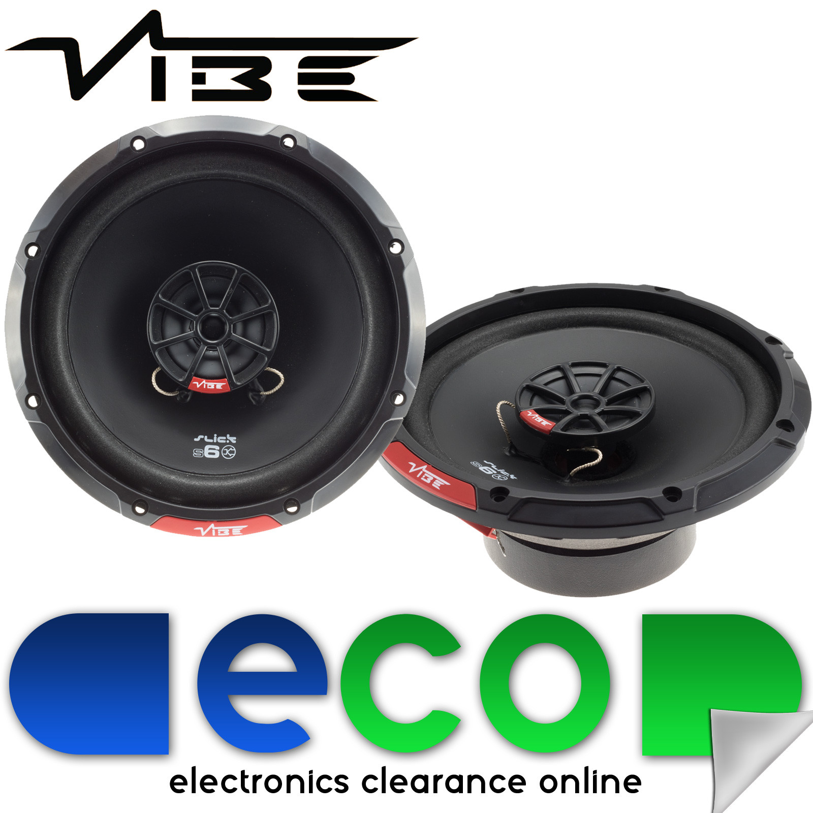 Vibe Slick 6 480 Watts 17cm 6.5 inch 2 Way Coaxial Car Door Speakers