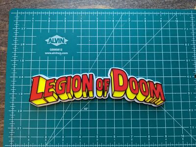 Legion of Doom DC comics logo sign 3D printed display shelf wall