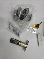 Kwikset 228248 Satin Chrome Adjustable Latch Single Cylinder Deadbolt
