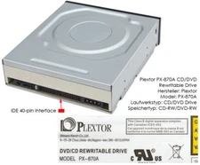 5.25" 13.33cm Plextor Plexwriter PX-870A IDE CD-RW DVD-RW Drive Black PX-14