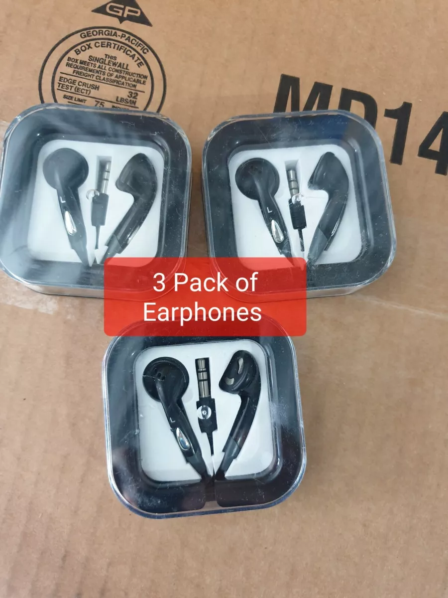 3 Pack of Stereo Earphones 3.5mm Rocketfish In Ear Headphones