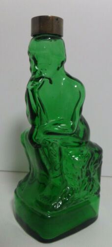 Skin Bracer bottle, empty, Thinking Man shaped bottle