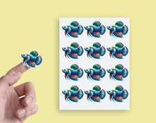 x24 Fish Scrapbooking Journal Envelope Seal Craft Vinyl Stickers  ss127