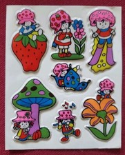 Vintage 1980's Strawberry Shortcake Doll Puffy 3D Vinyl Stickers