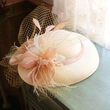 Women Large Brim Fascinator Hat Cocktail Wedding Party Church Hair Accessories