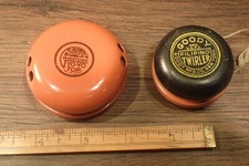 Vintage Duncan Orange Tin Whistling YoYo,50's  wood goody flipping twirler