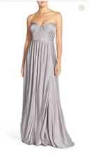 Jenny Yoo "Demi" Convertible Pleat Bridesmaids Gown, River Stone, Size 2