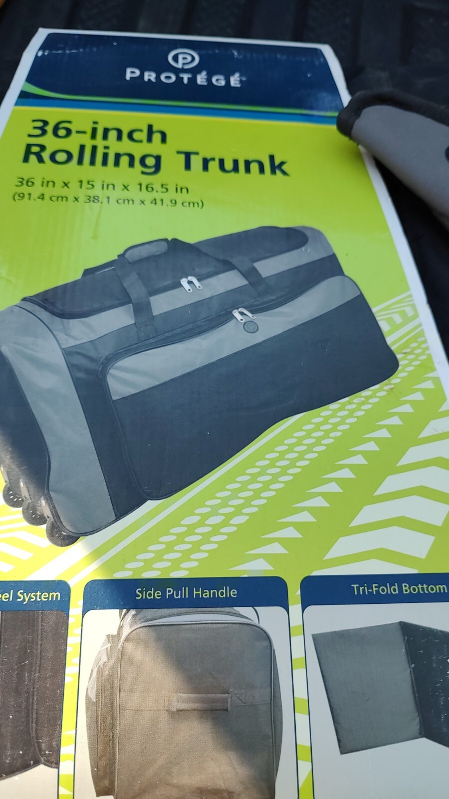 36'' XL Rolling Wheeled Duffel Travel Bag with Pull Handle, Gray