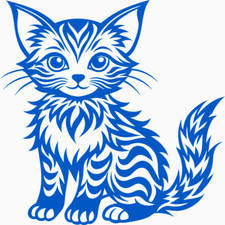 30 Custom Blue Exotic Kitty Cat Personalized Address Labels