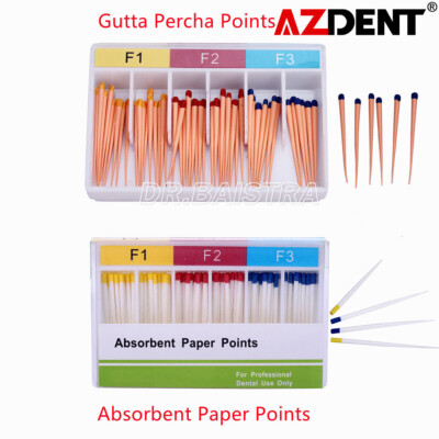 AZDENT Dental Endodontic Gutta Percha Points/ Absorbent Paper Points F1 F2 F3