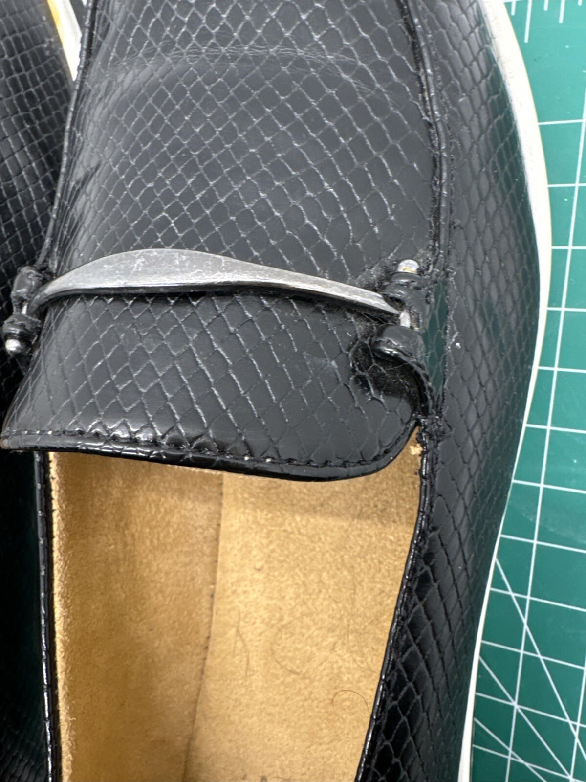 Naturalizer Black Python Print Slip On Loafer Wom… - image 9