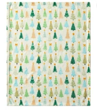 Parents Choice Christmas Trees White Baby Plush Blanket 30x36 Brand New
