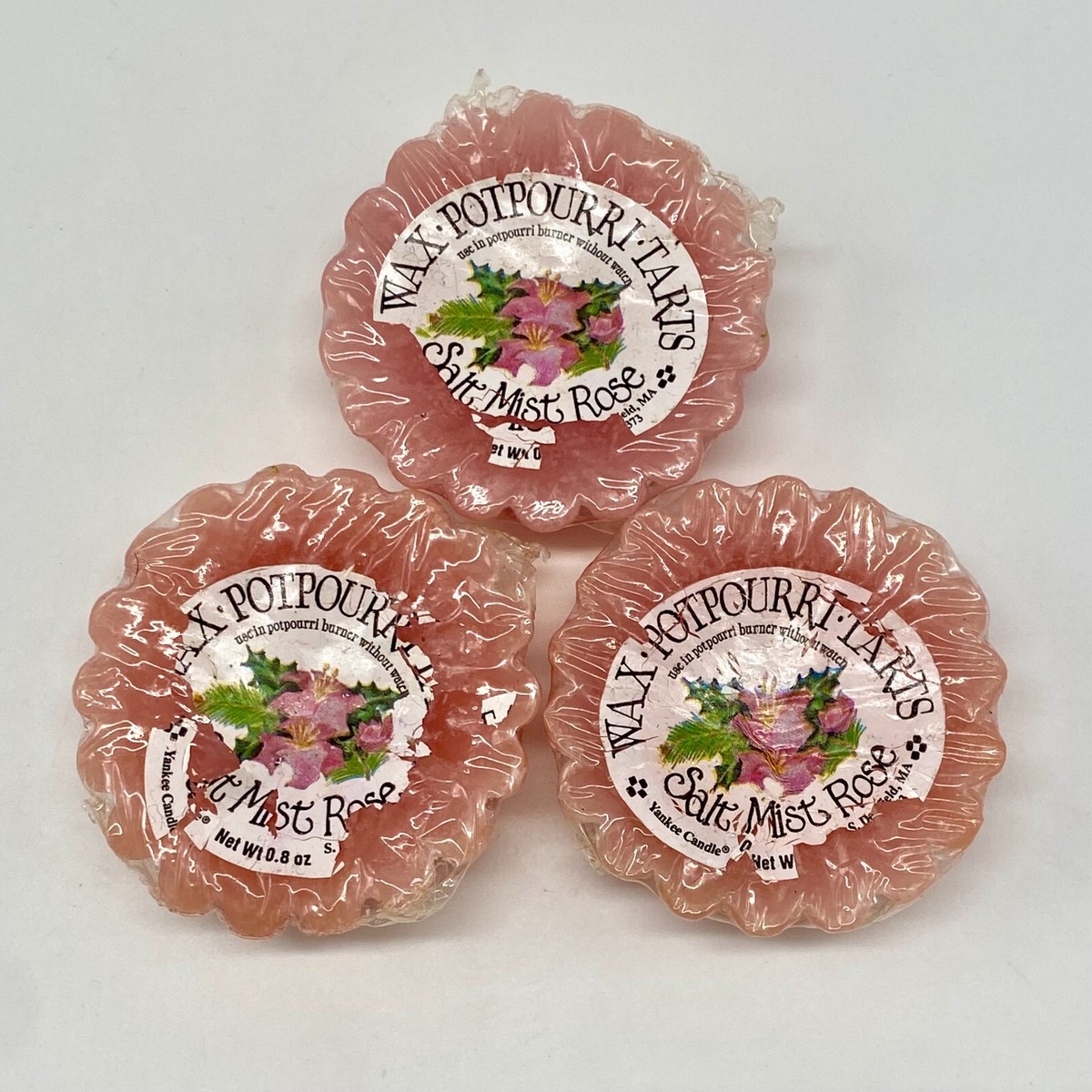 3 Vintage Yankee Candle Potpourri Wax Tarts - Salt Mist Rose - Retired Scent