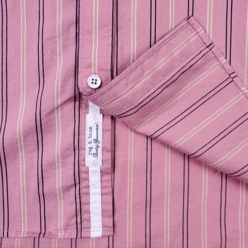 NWT $225 RAG & BONE Mens PURSUIT ROVE Cotton Striped Button Front Shirt XL - Picture 8 of 14