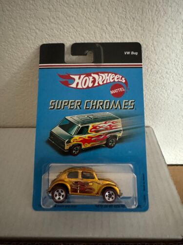 2006 Hot Wheels Super Chromes VW Bug Target Gold Chrome w/Flames C38