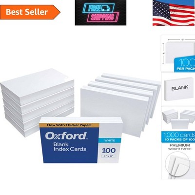 Oxford 41 1000 PK Ruled Index Cards, 4'' x 6'', White, 1,000 Cards 10 Packs of ...