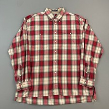 Vintage Tommy Hilfiger Shirt Mens XL Red Plaid Button Down Preppy Casual 90s