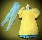 Vintage Mattel  Barbie Francie #1223 Yellow Bit Dress W/Stockings