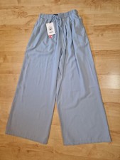 CIDER Ladies blue wide leg trousers elasticated waist size Small bnwt (a1670/1)